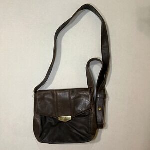 VTG Mark‎ Cross Womens Brown Leather Hobo Crossbody Bag Gold Hardware Purse USA